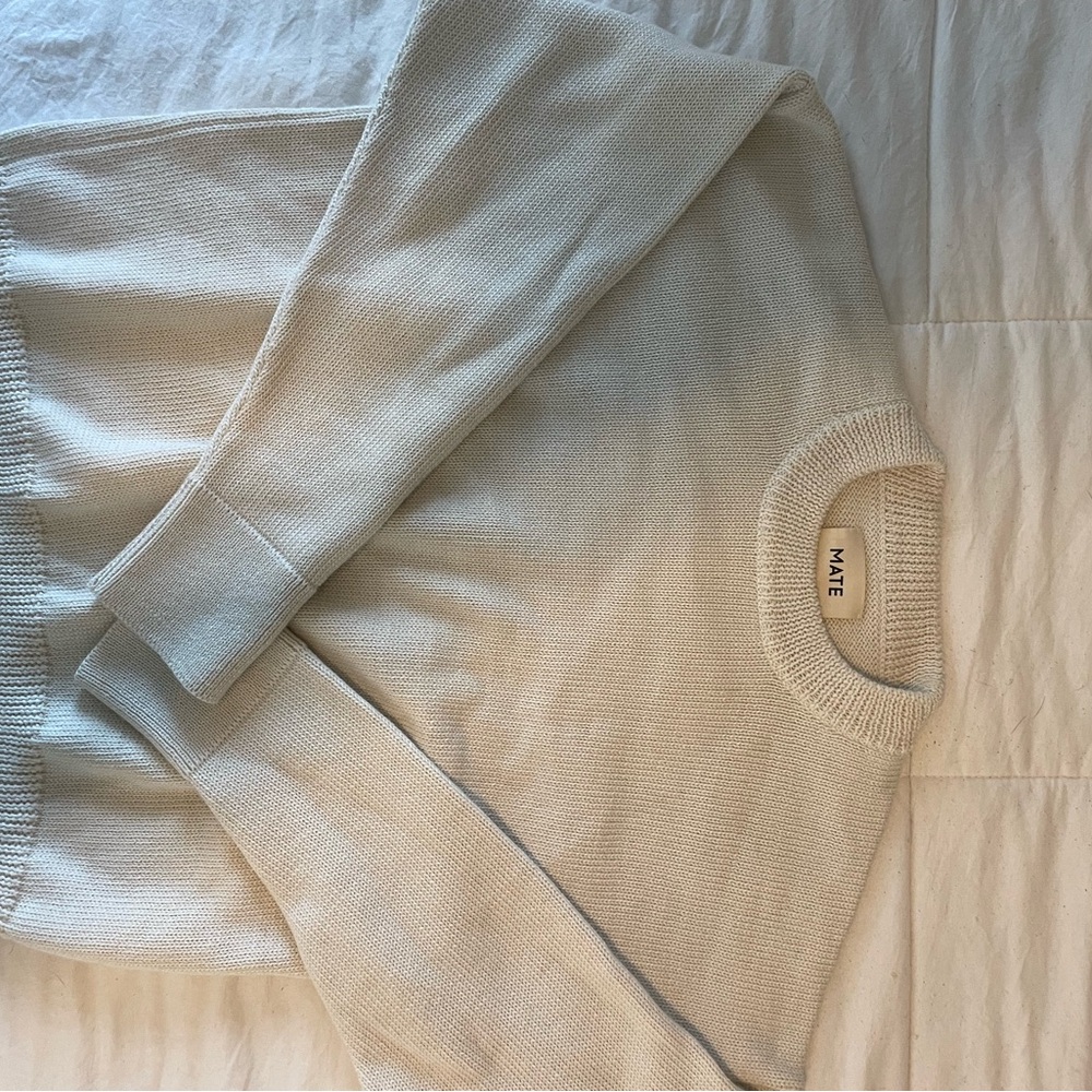 MATE the Label Off-White Crew Neck Sweater